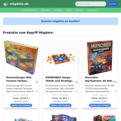 Screenshot mtgdate.de