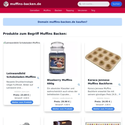 Screenshot muffins-backen.de