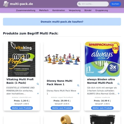 Screenshot multi-pack.de