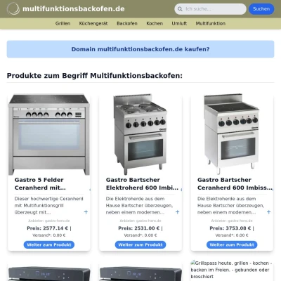 Screenshot multifunktionsbackofen.de