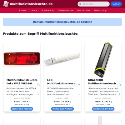 Screenshot multifunktionsleuchte.de