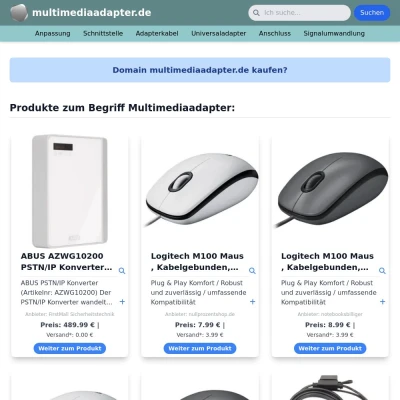 Screenshot multimediaadapter.de