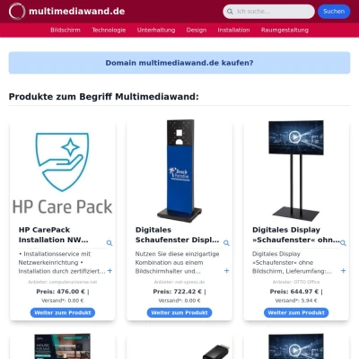 Screenshot multimediawand.de