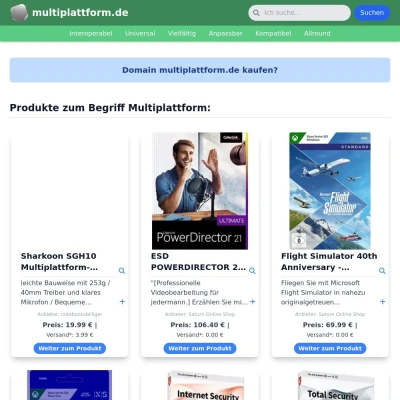 Screenshot multiplattform.de
