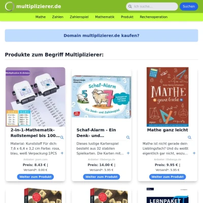 Screenshot multiplizierer.de