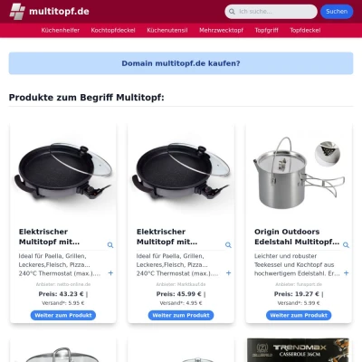 Screenshot multitopf.de