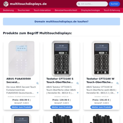 Screenshot multitouchdisplays.de