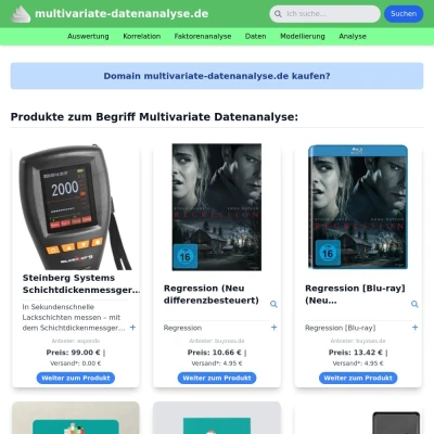Screenshot multivariate-datenanalyse.de