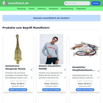 Screenshot mumifiziert.de