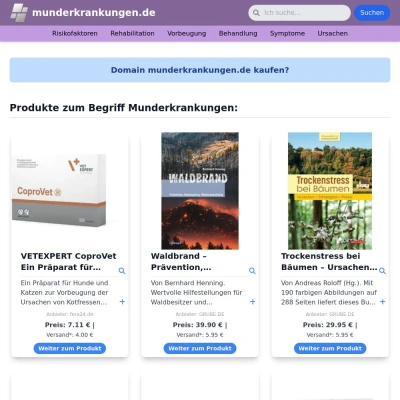 Screenshot munderkrankungen.de