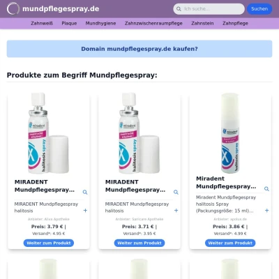 Screenshot mundpflegespray.de