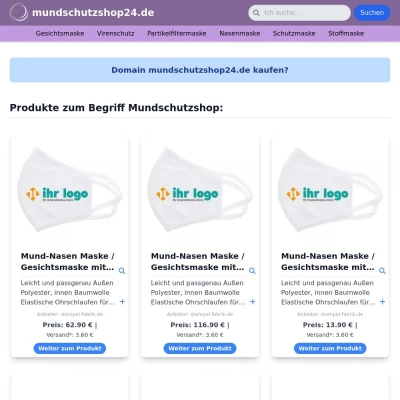 Screenshot mundschutzshop24.de