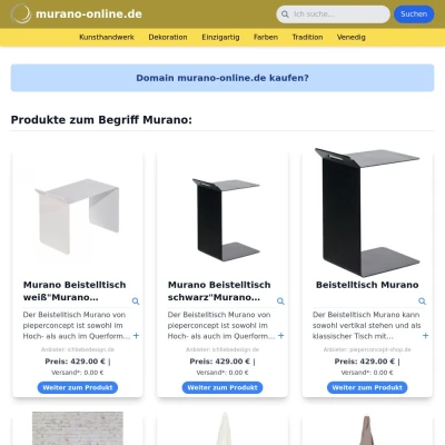 Screenshot murano-online.de