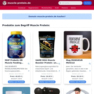 Screenshot muscle-protein.de