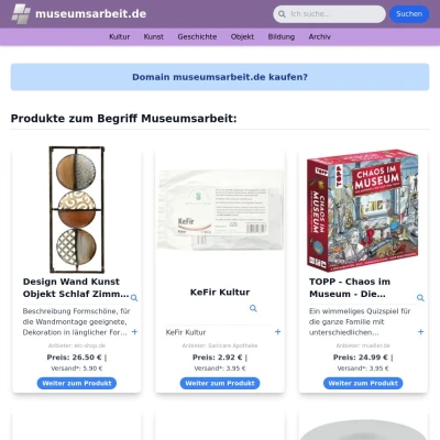 Screenshot museumsarbeit.de