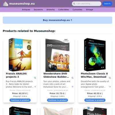 Screenshot museumshop.eu