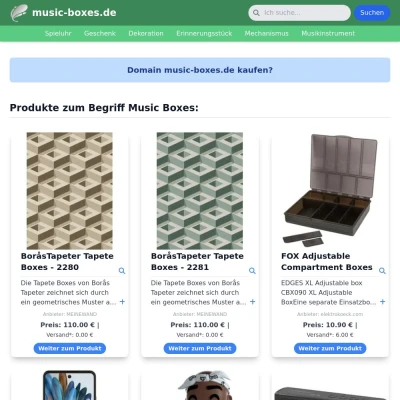 Screenshot music-boxes.de