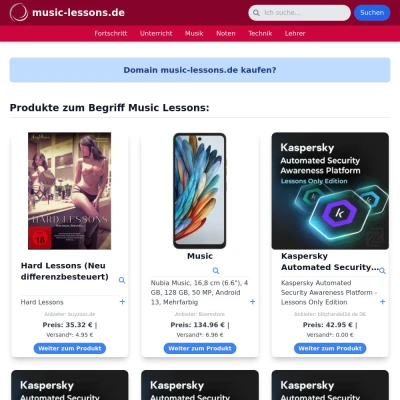 Screenshot music-lessons.de