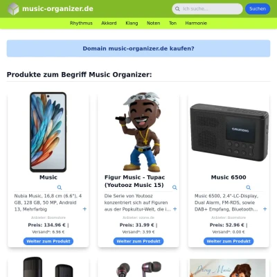Screenshot music-organizer.de