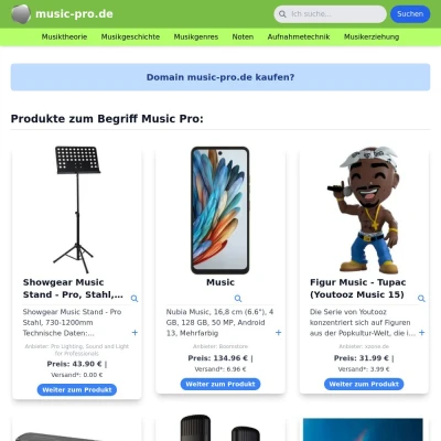 Screenshot music-pro.de