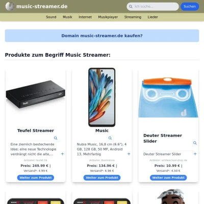 Screenshot music-streamer.de