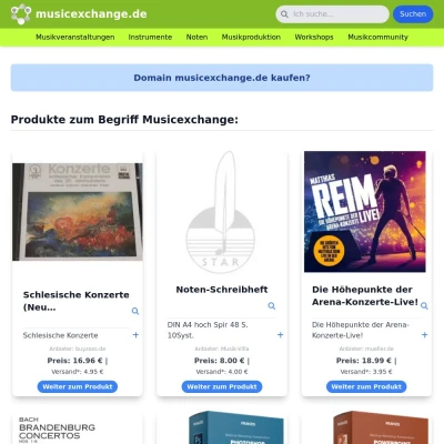 Screenshot musicexchange.de