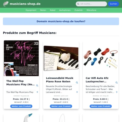 Screenshot musicians-shop.de