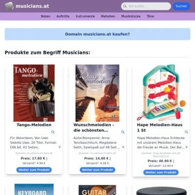 Screenshot musicians.at