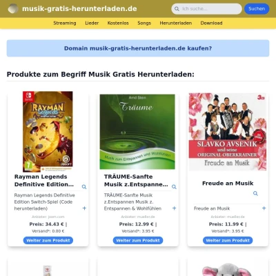 Screenshot musik-gratis-herunterladen.de