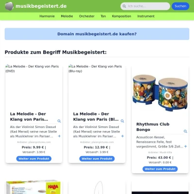 Screenshot musikbegeistert.de