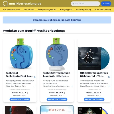 Screenshot musikberieselung.de