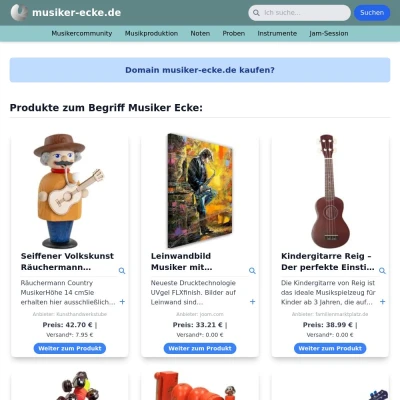 Screenshot musiker-ecke.de