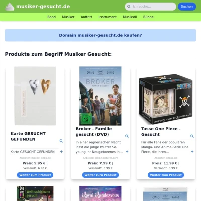 Screenshot musiker-gesucht.de