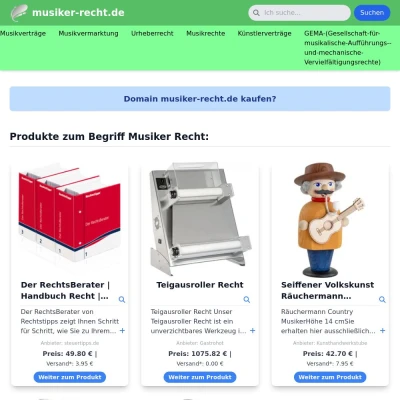 Screenshot musiker-recht.de