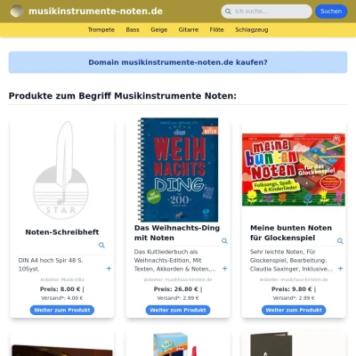 Screenshot musikinstrumente-noten.de