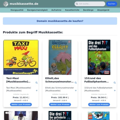 Screenshot musikkassette.de