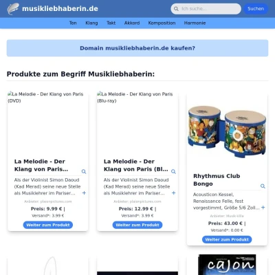 Screenshot musikliebhaberin.de