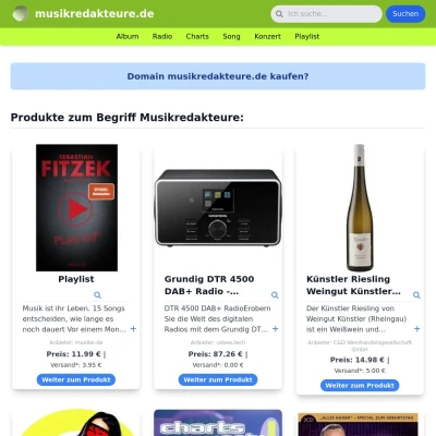 Screenshot musikredakteure.de