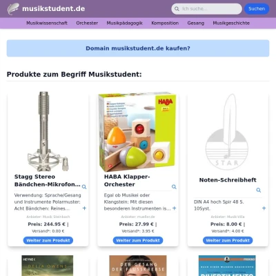 Screenshot musikstudent.de