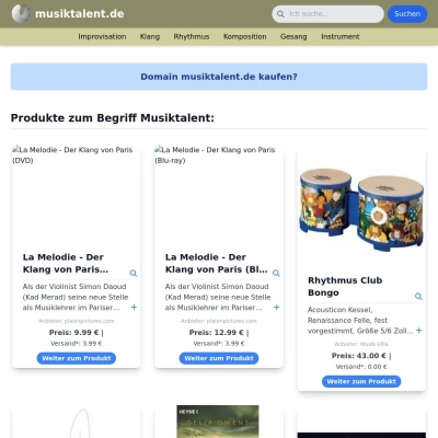 Screenshot musiktalent.de
