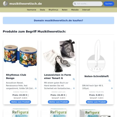 Screenshot musiktheoretisch.de