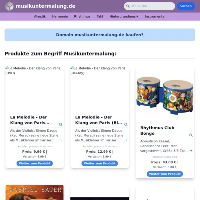 Screenshot musikuntermalung.de