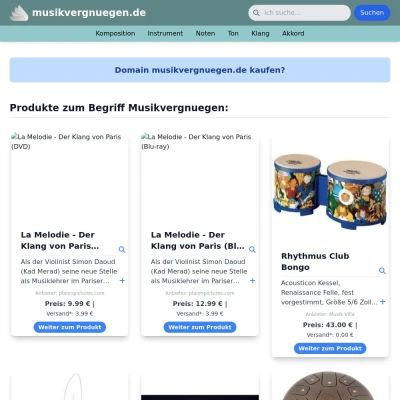 Screenshot musikvergnuegen.de