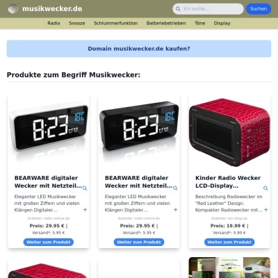 Screenshot musikwecker.de