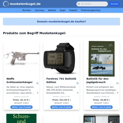 Screenshot musketenkugel.de