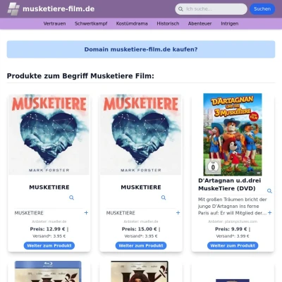 Screenshot musketiere-film.de