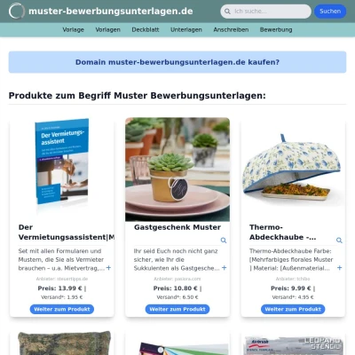 Screenshot muster-bewerbungsunterlagen.de