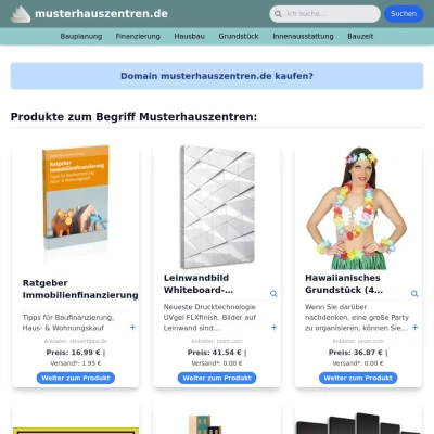 Screenshot musterhauszentren.de