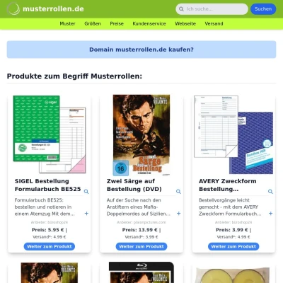 Screenshot musterrollen.de