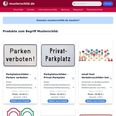 Screenshot musterschild.de